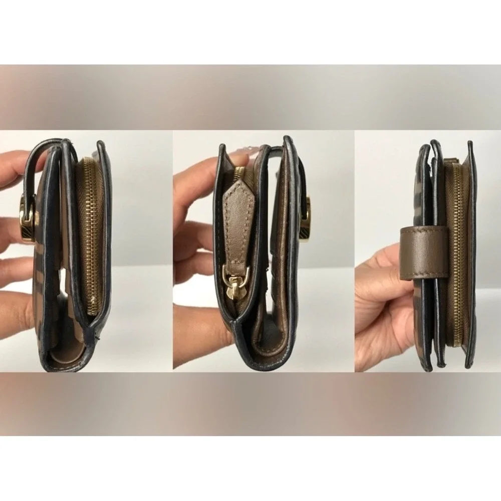 Fendi Roma Wallet‎ FF Logo Snap Closure Bifold Coin Purse - Picture 2 of 13